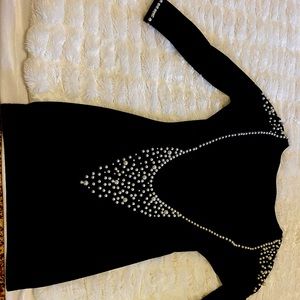 Black Backless Dress with Pearls Size S